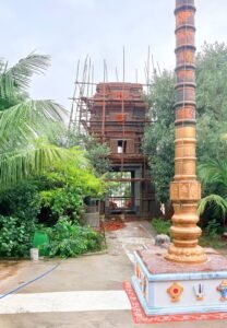 శ్రీ వెంకన్న గుట్టలో వైభవంగా రాజగోపుర నిర్మాణం భక్తుల సహకారంతో ముందుకు సాగుతున్న పంచంతస్తుల రాజగోపురం పనులు