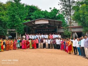 ప్రభుత్వ ఉన్నత పాఠశాలలో యూఎస్‌పీసీ ఆధ్వర్యంలో నిరసన కార్యక్రమం